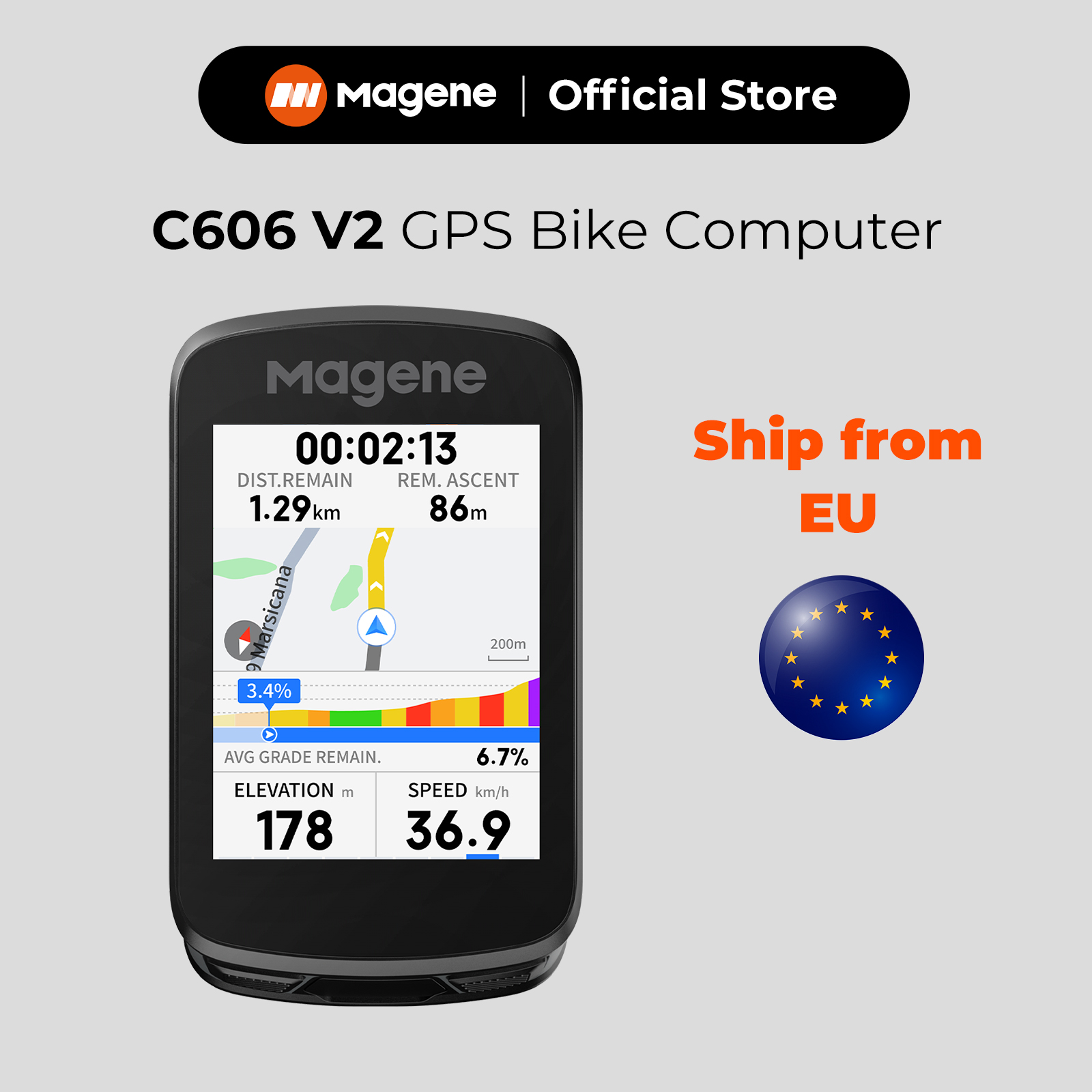 Bike Computer Gps Navigation Map - Ordinateur de vélo GPS Magene C606V2,