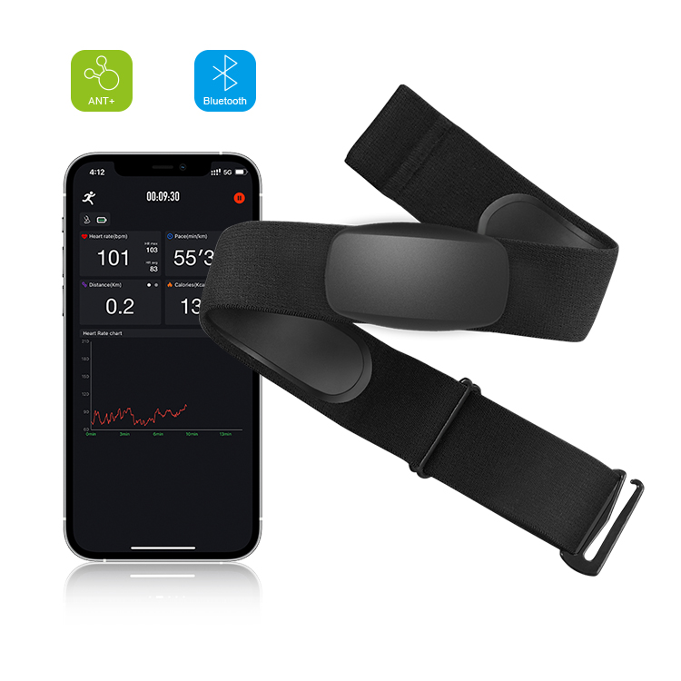 Heart Rate Monitor Chest Strap Ant+ - Moniteur de fréquence cardiaque BLE5.0 ANT+