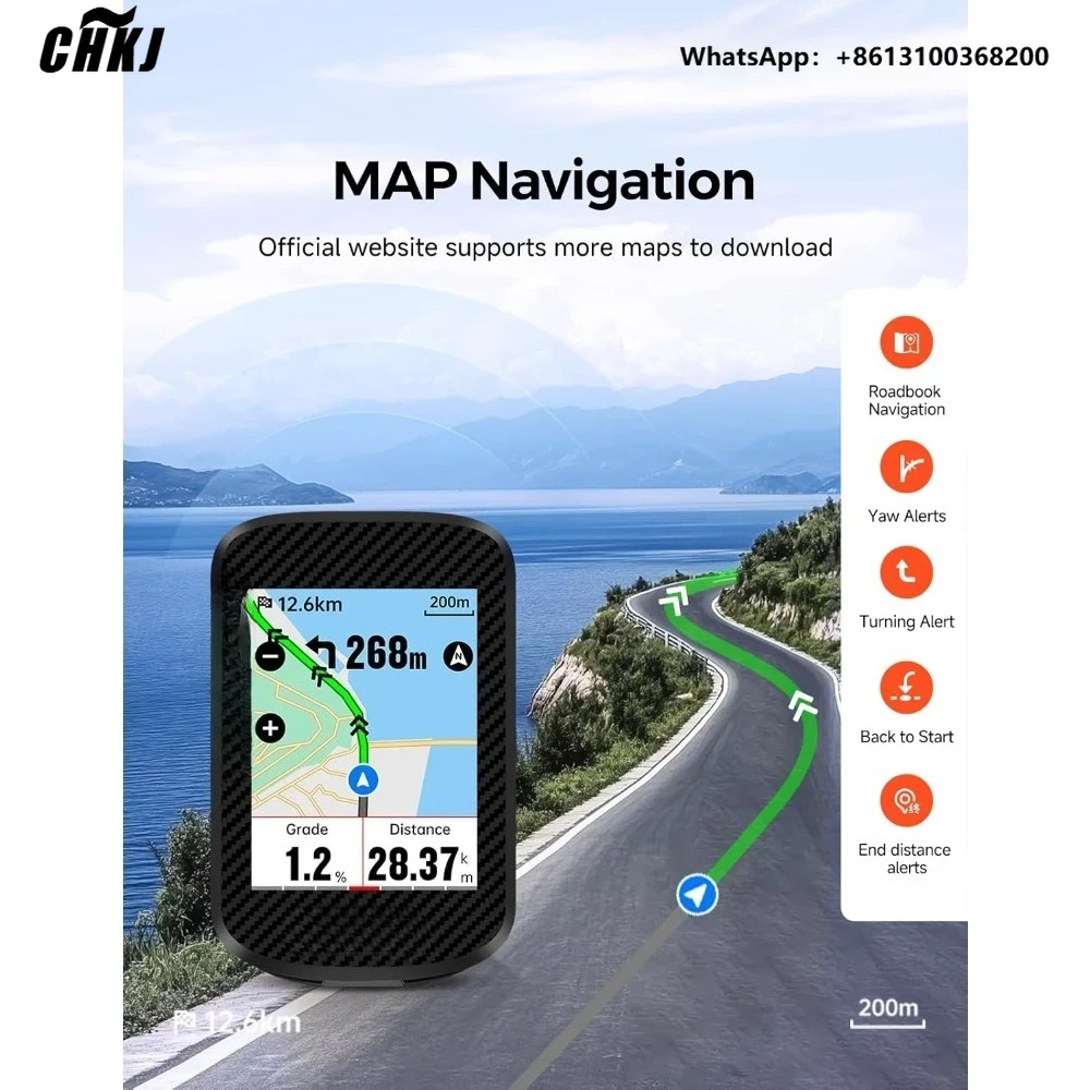 Bike Computer Gps Navigation Map - Ordinateur de vélo sans fil BSC300T