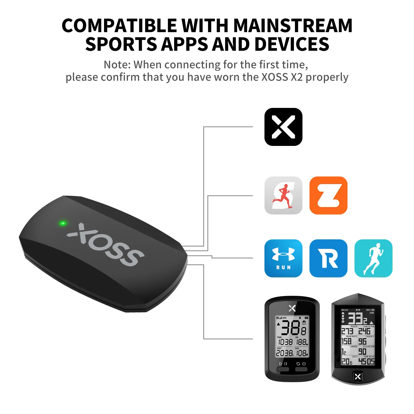 Collection AliExpress XOSS X2  - Heart Rate Monitor Chest Strap Ant+ avis et prix