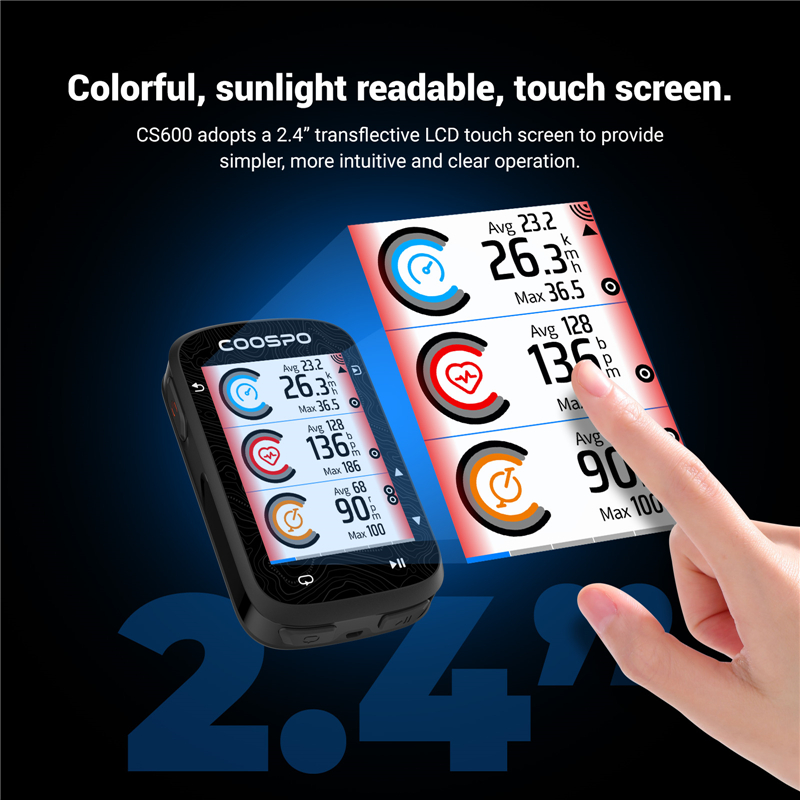 Nouveau COOSPO CS600 écran tac - Bike Computer Gps Navigation Map avis et prix