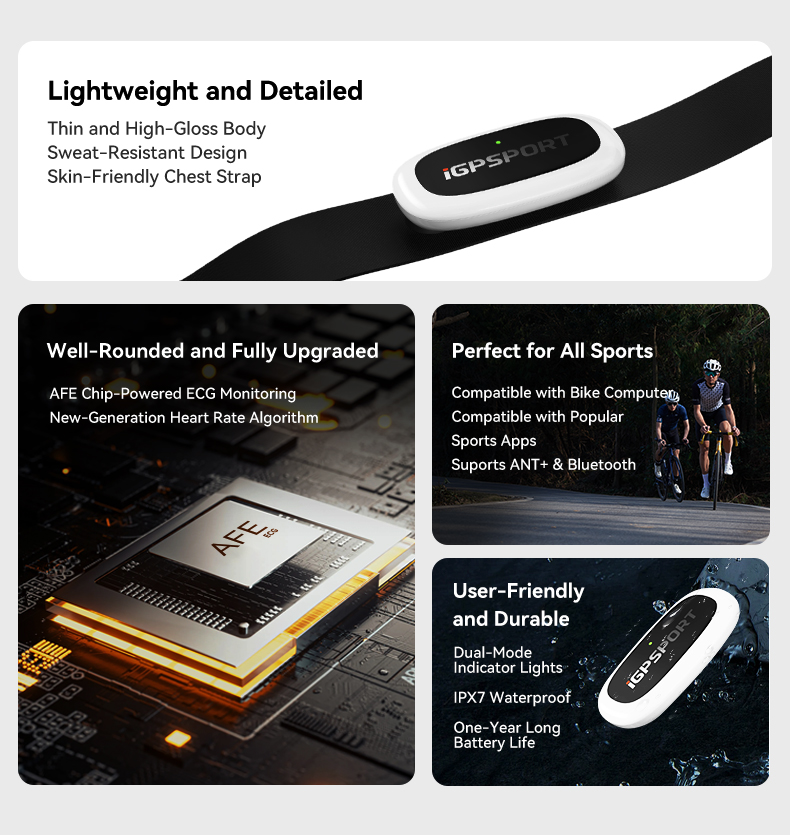 IGPSPORT HR50 moniteur de fréq - Heart Rate Monitor Chest Strap Ant+ avis et prix