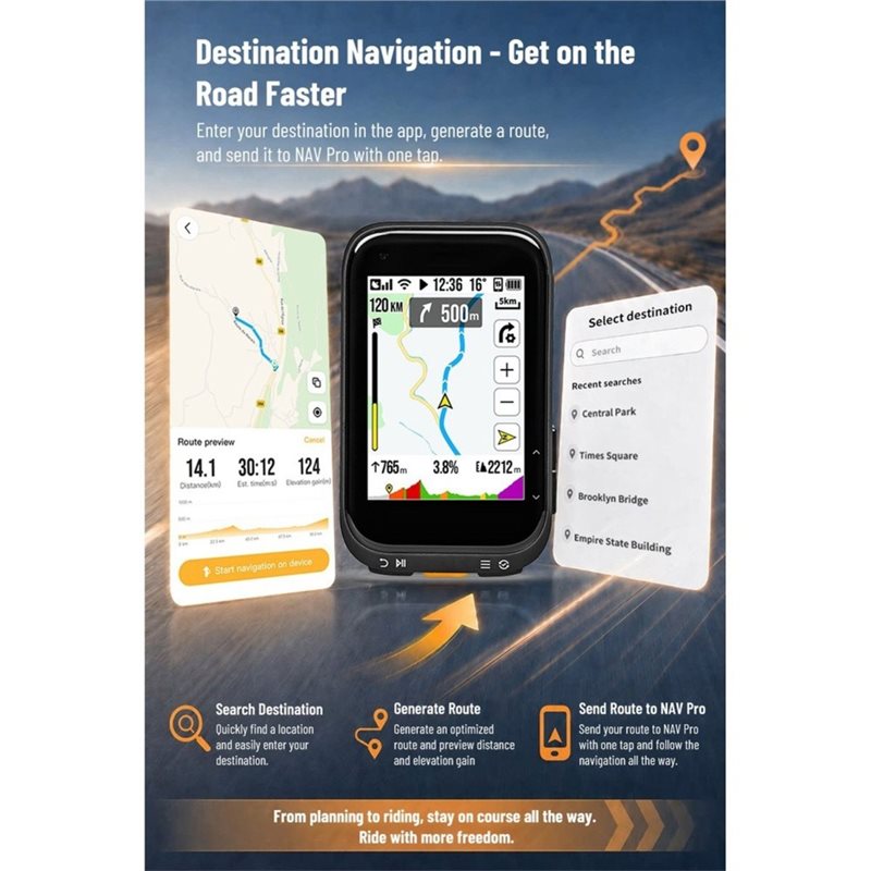 Ordinateur de vélo intelligent - Bike Computer Gps Navigation Map avis et prix
