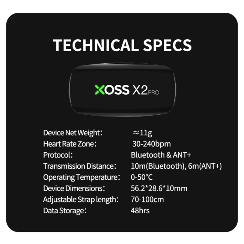 XOSS X2 Pro – capteur de fréqu - Heart Rate Monitor Chest Strap Ant+ avis et prix