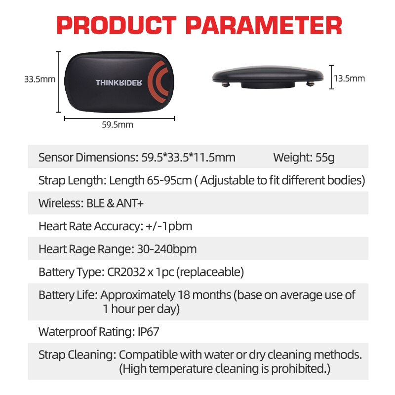 ThinkRider moniteur de fréquen - Heart Rate Monitor Chest Strap Ant+ avis et prix