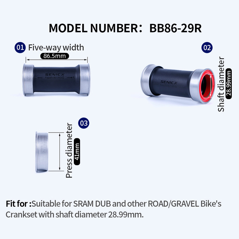 SENICX BB86 DUB Boîtier de péd - Ceramic Bearing Bottom Bracket Bb86 avis et prix